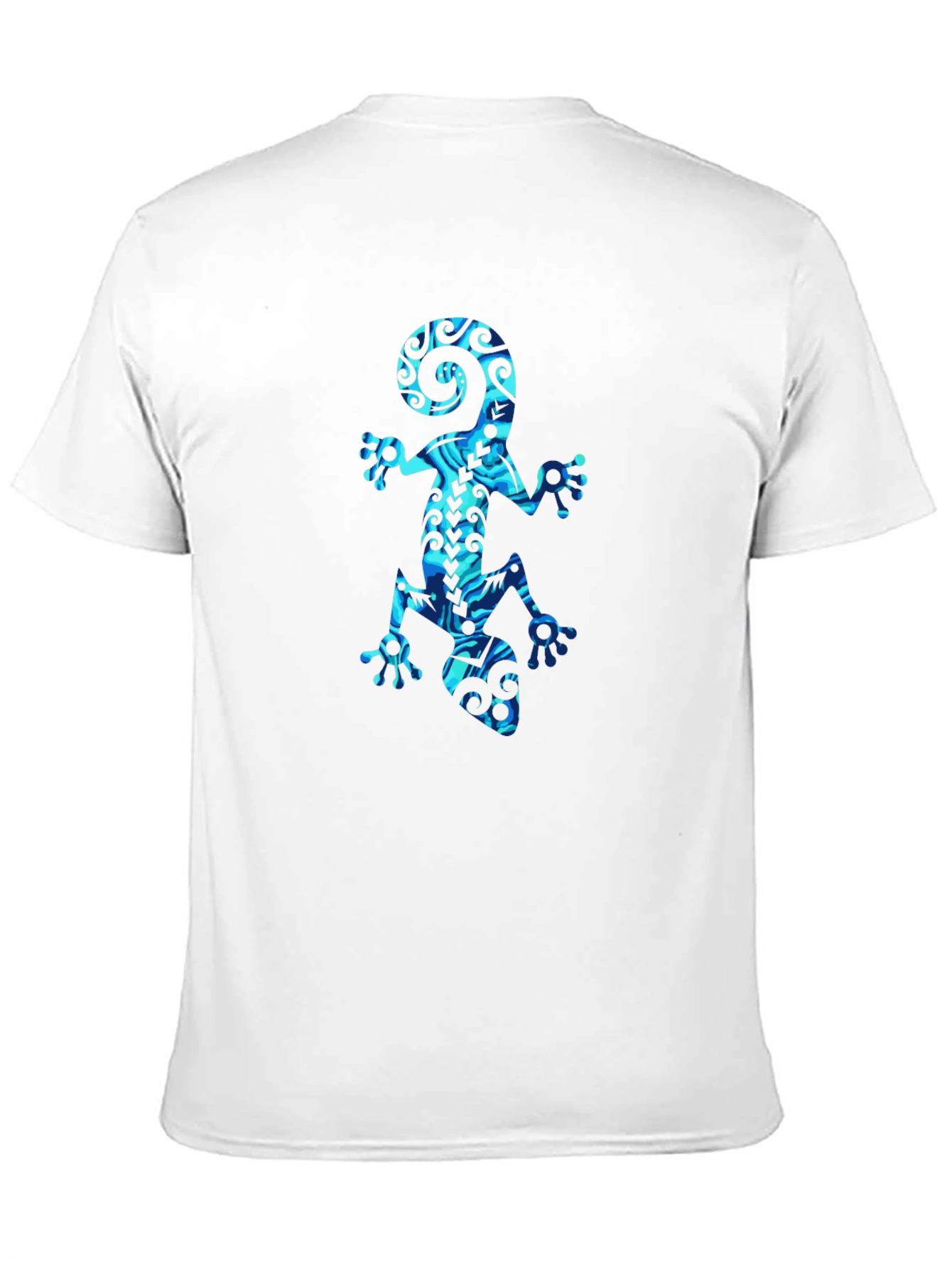 Mens Black T-Shirt with Blue Gecko Graphic Print