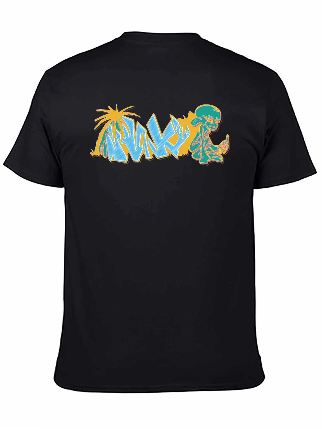 Unique Graphic Print Mens Black T-Shirt