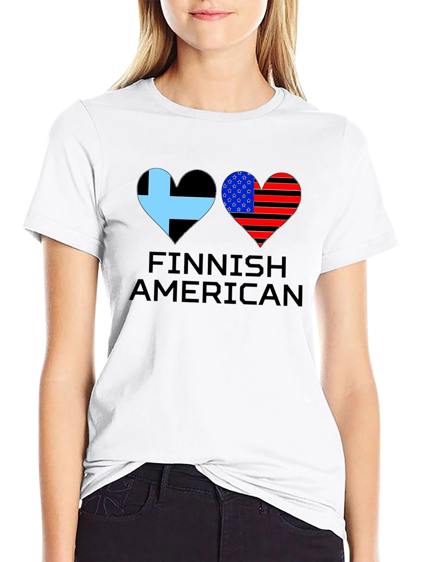 Finnish American Flag Heart T-Shirt