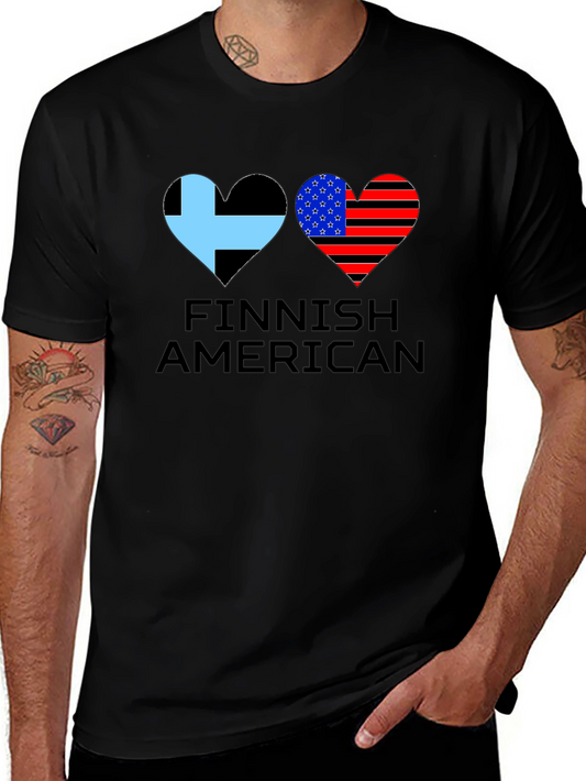 Finnish American Flag Heart T-Shirt
