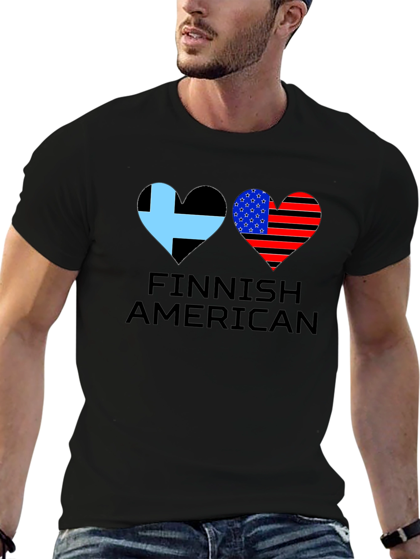 Finnish American Flag Heart T-Shirt