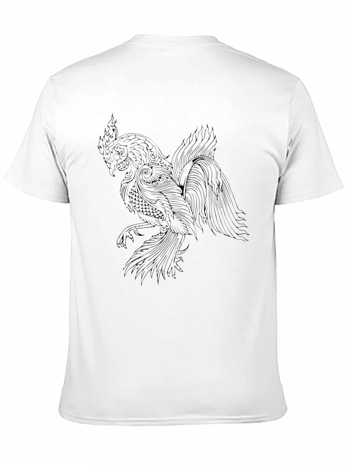 Graphic Bird Print Black T-Shirt