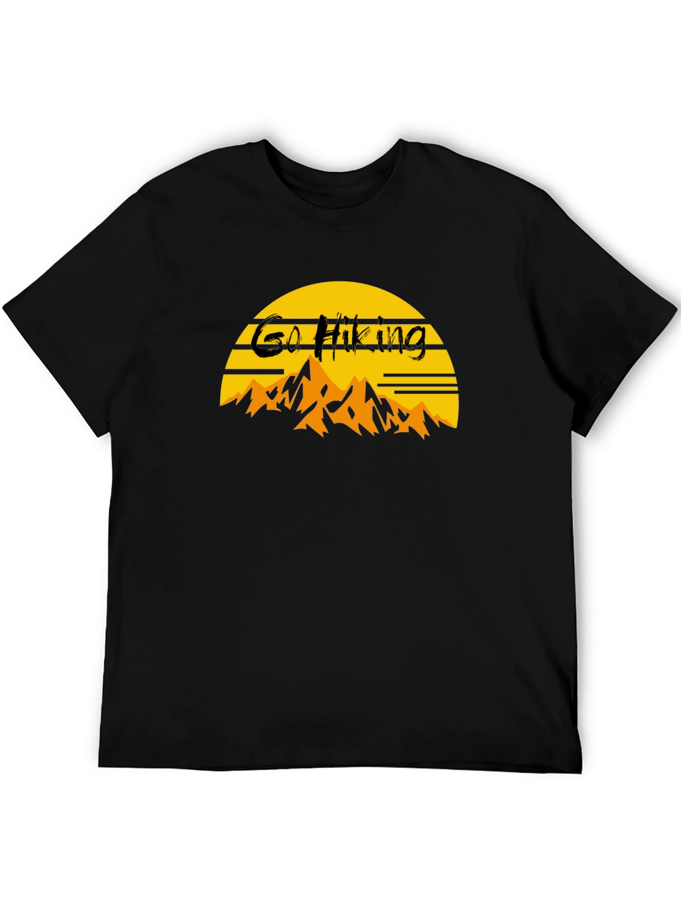 Go Hiking Black T-Shirt - Nature Adventure Tee