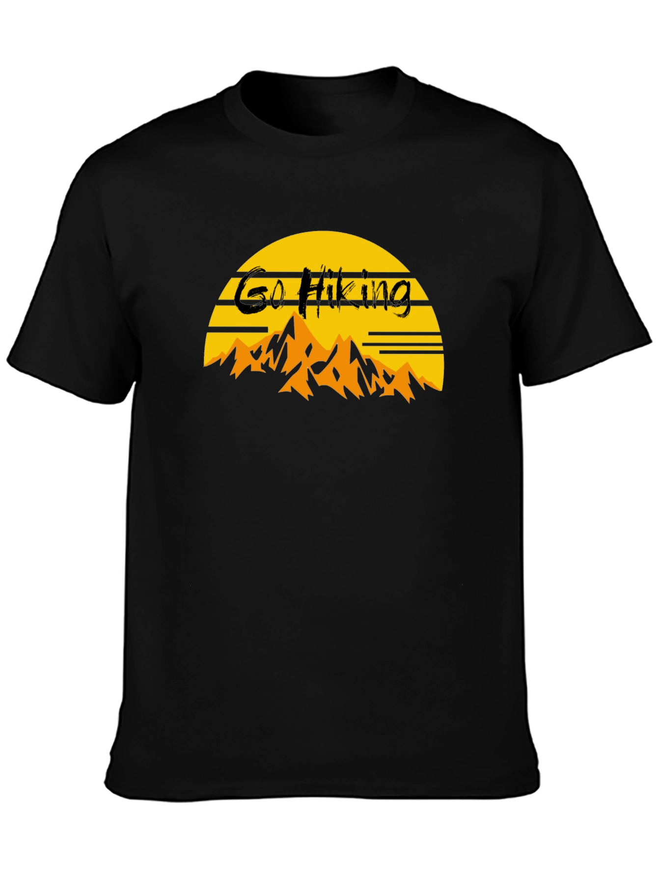 Go Hiking Black T-Shirt - Nature Adventure Tee