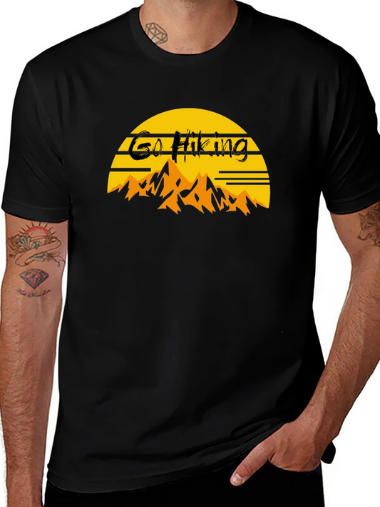 Go Hiking Black T-Shirt - Nature Adventure Tee
