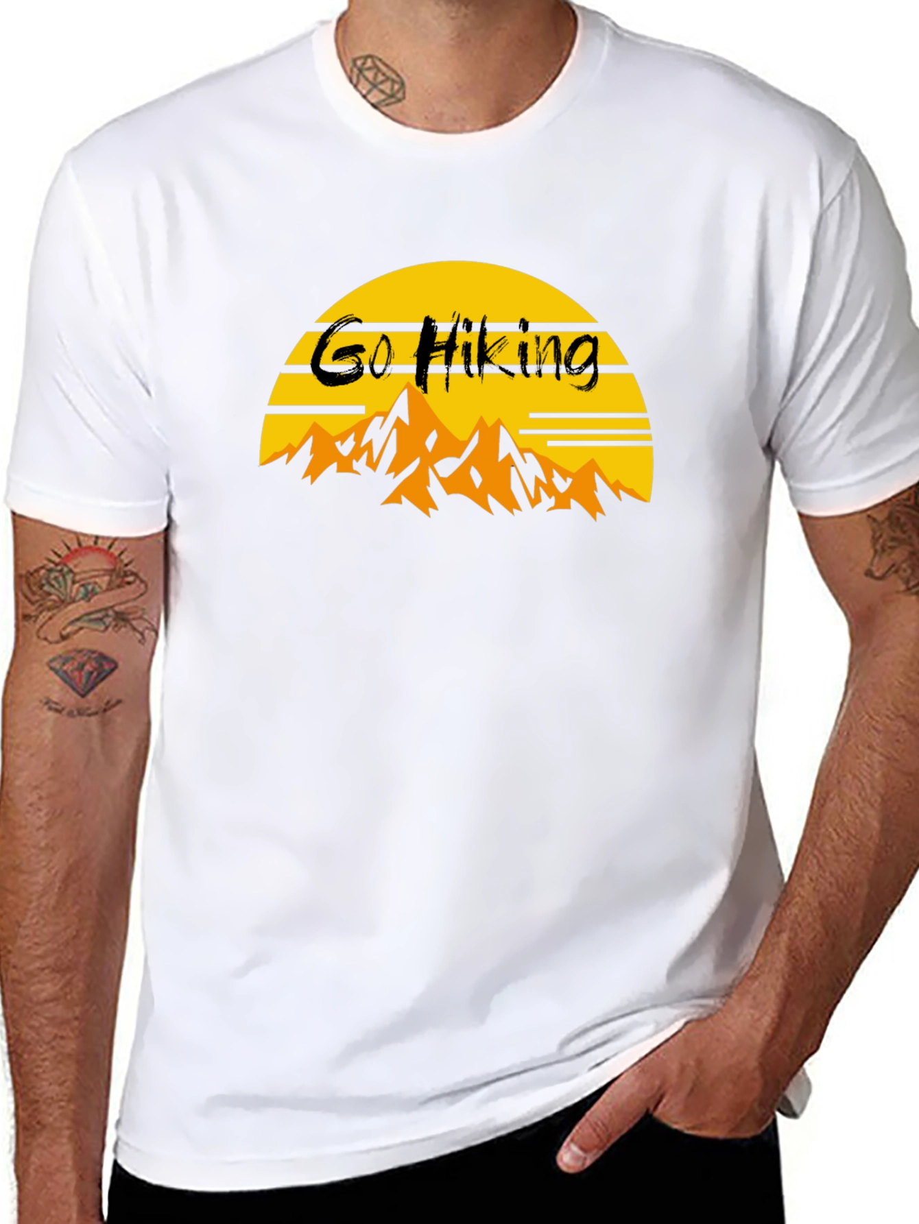 Go Hiking Black T-Shirt - Nature Adventure Tee