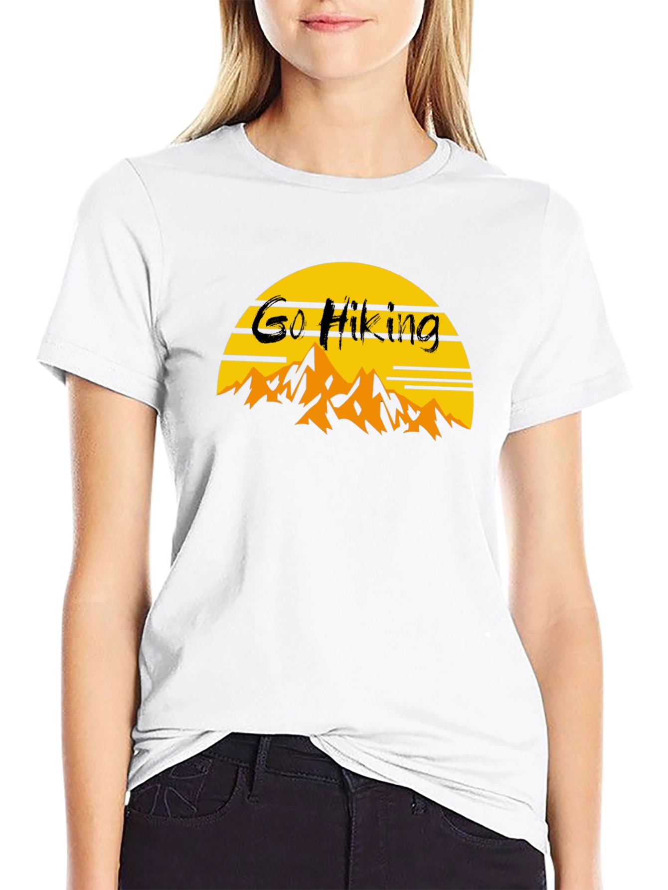 Go Hiking Black T-Shirt - Nature Adventure Tee