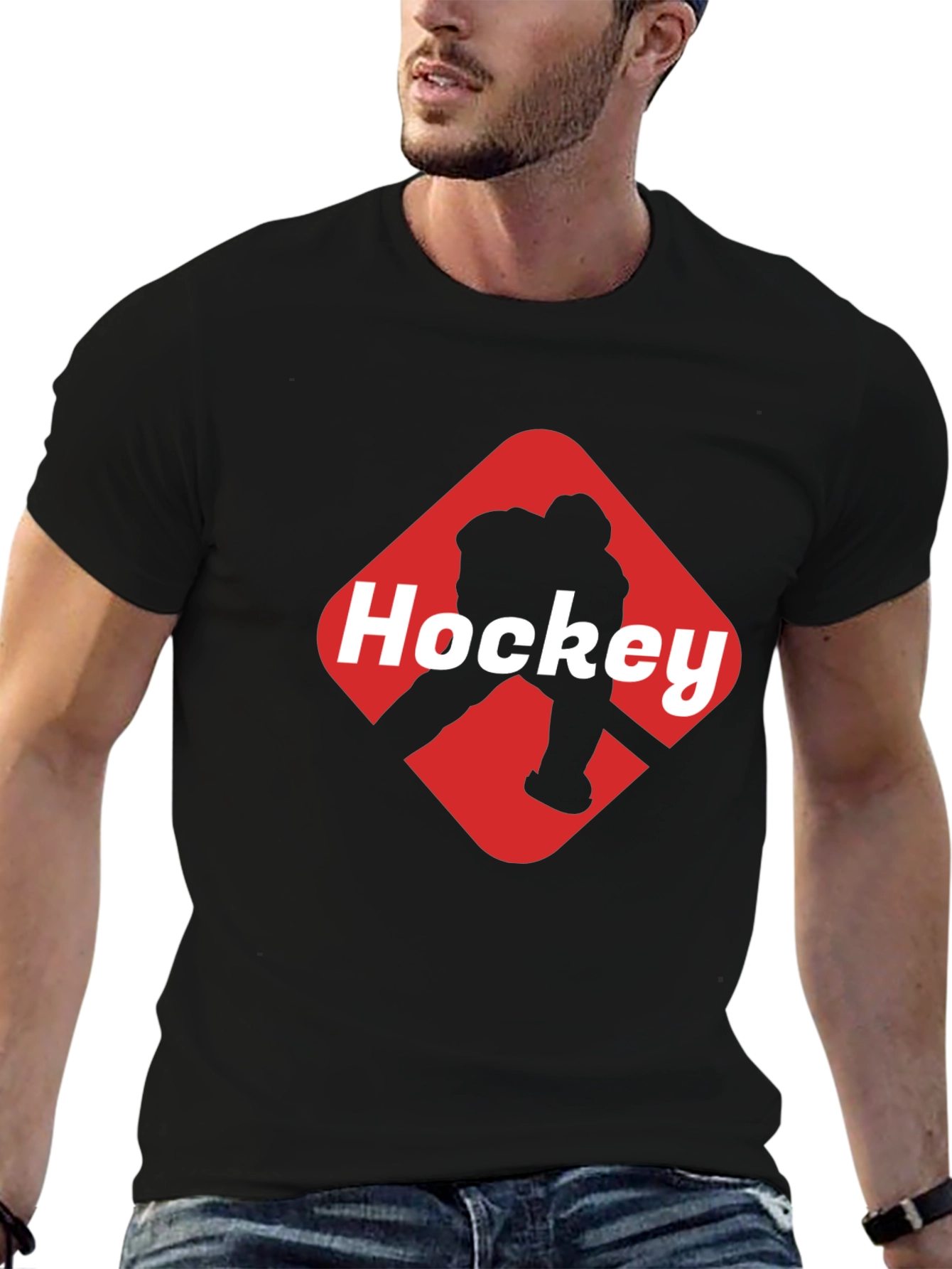 Hockey Graphic Black T-Shirt