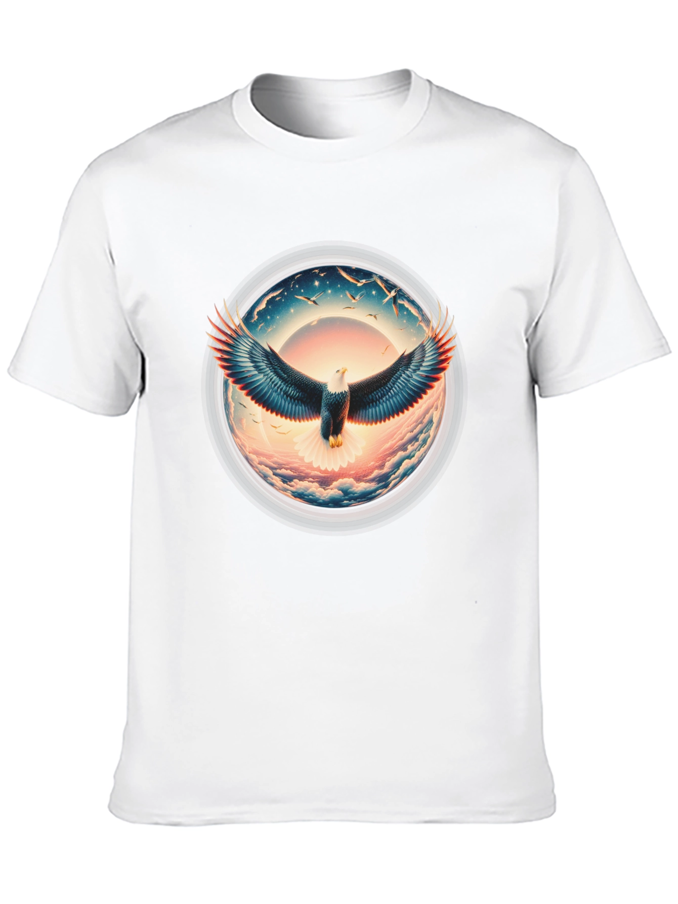 Eagle Graphic Print Crew Neck Tee