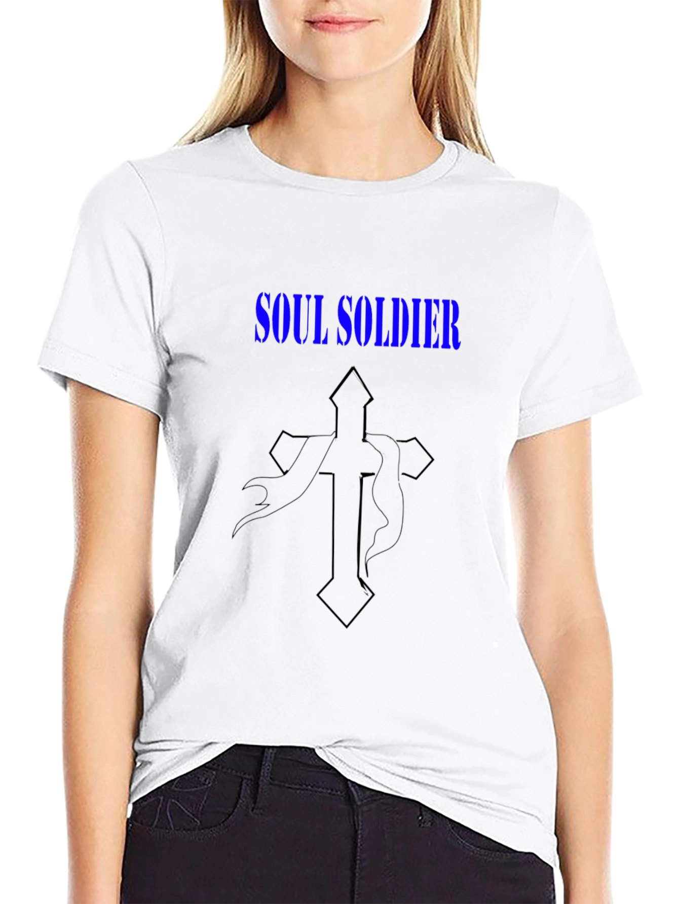 Soul Soldier Graphic Tee - Black Cotton Blend