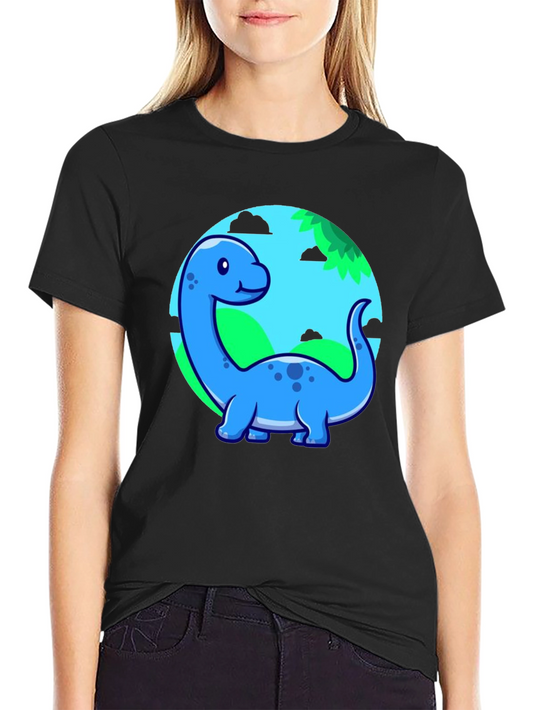 Cute Blue Cartoon Dinosaur T-Shirt