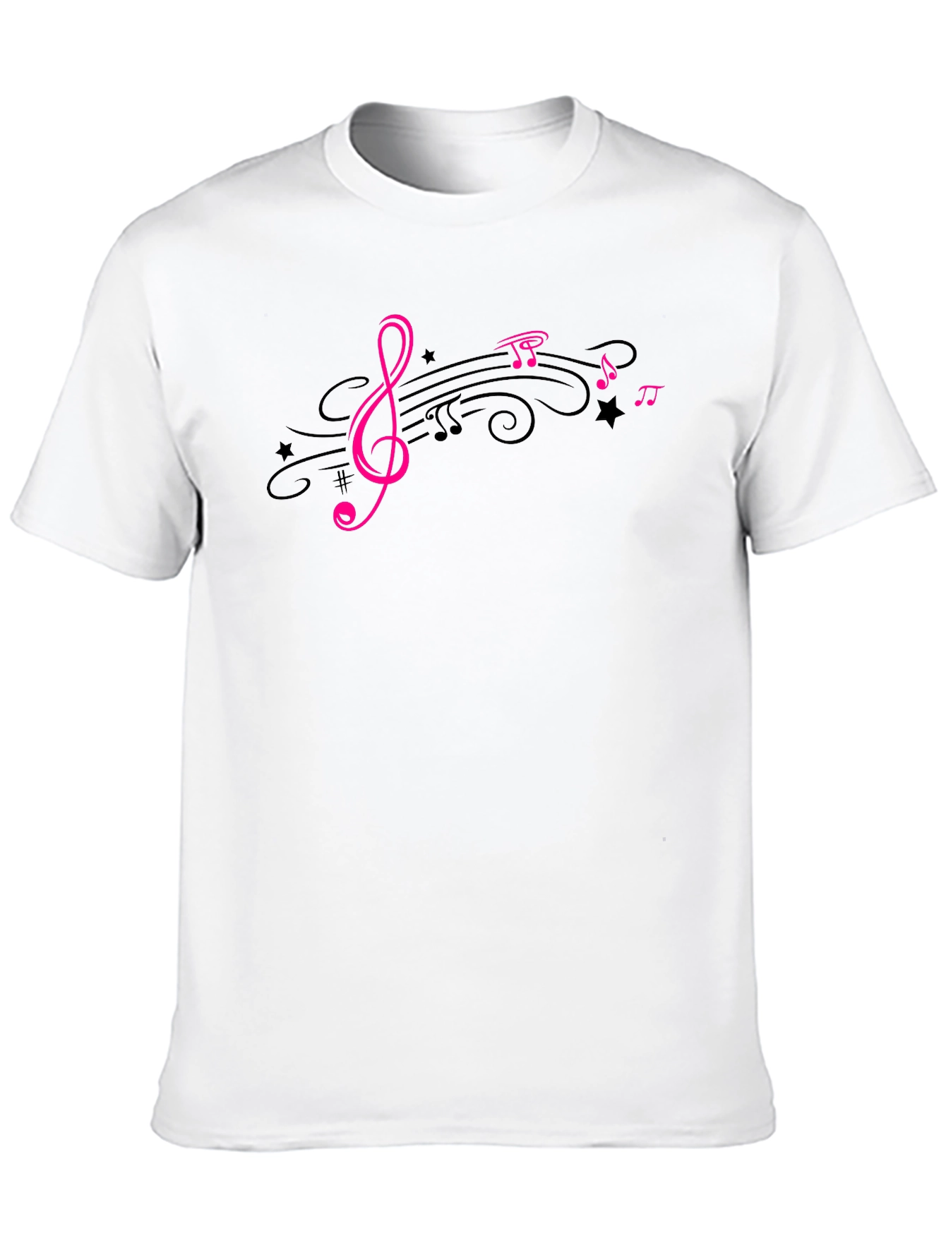 Music Lovers Tee - Pink Treble Clef Design