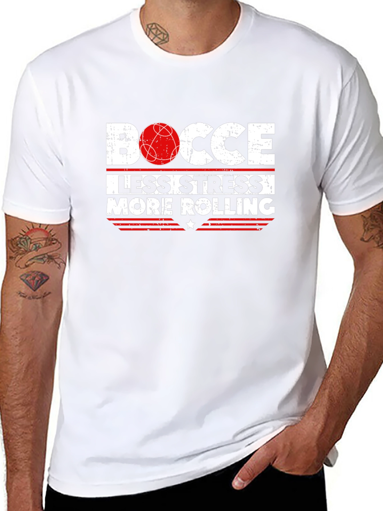 Bocce Less Stress More Rolling Graphic T-Shirt