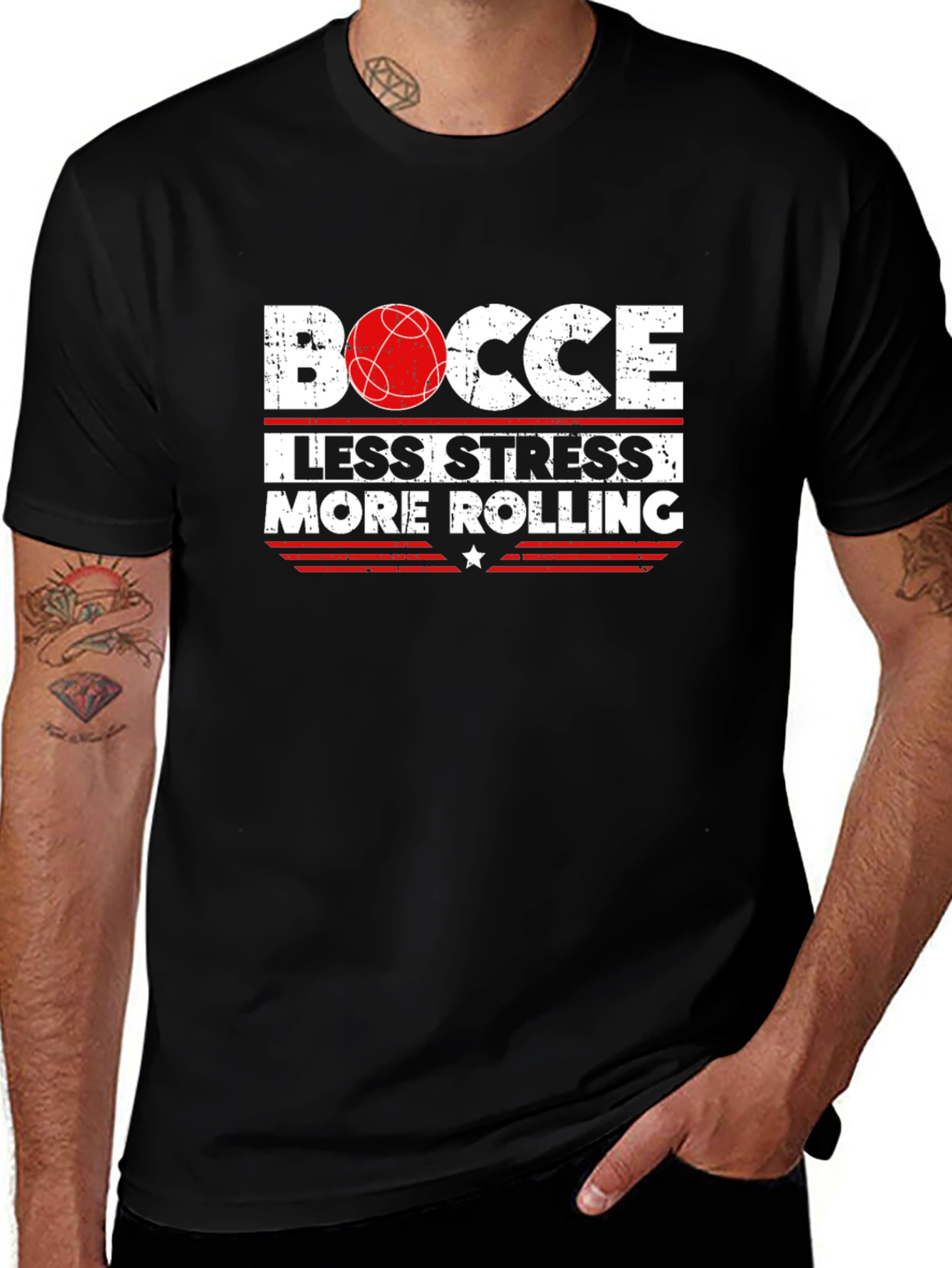 Bocce Less Stress More Rolling Graphic T-Shirt