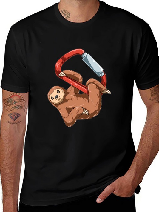 Sloth Climbing Carabiner Graphic T-Shirt