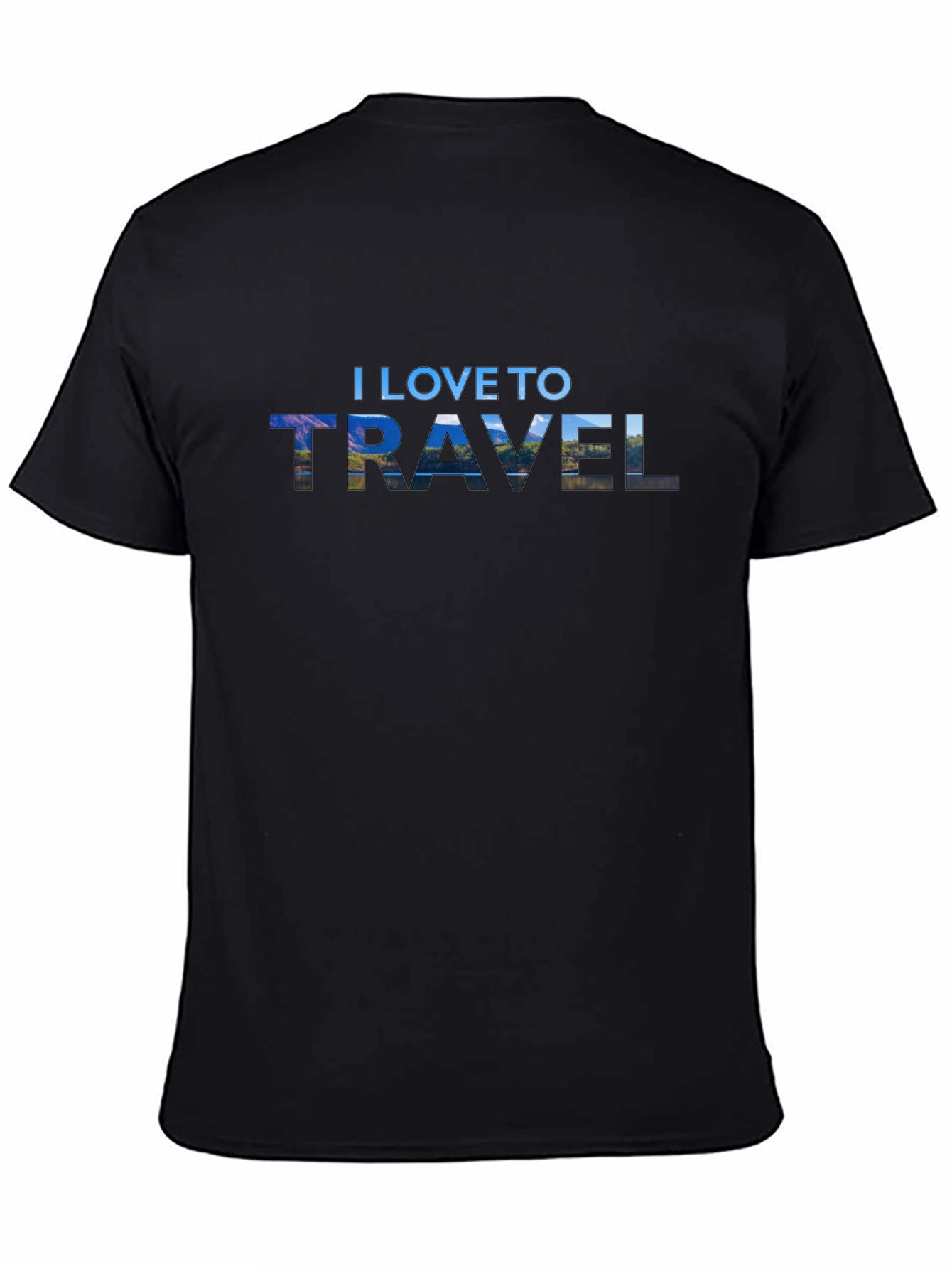 I Love to Travel Graphic T-Shirt - Black