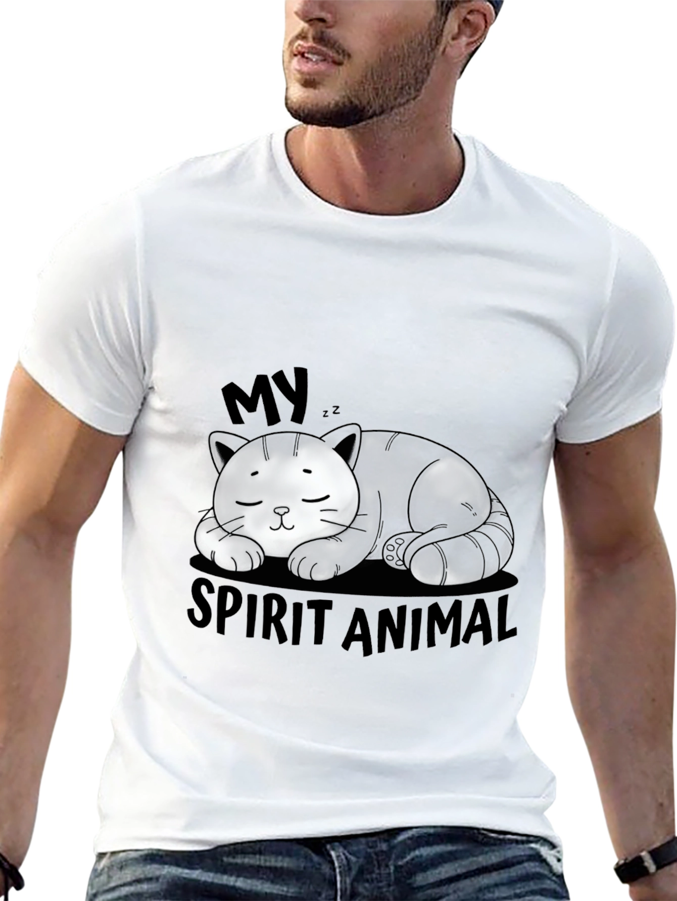 My Spirit Animal Sleeping Cat Graphic T-Shirt