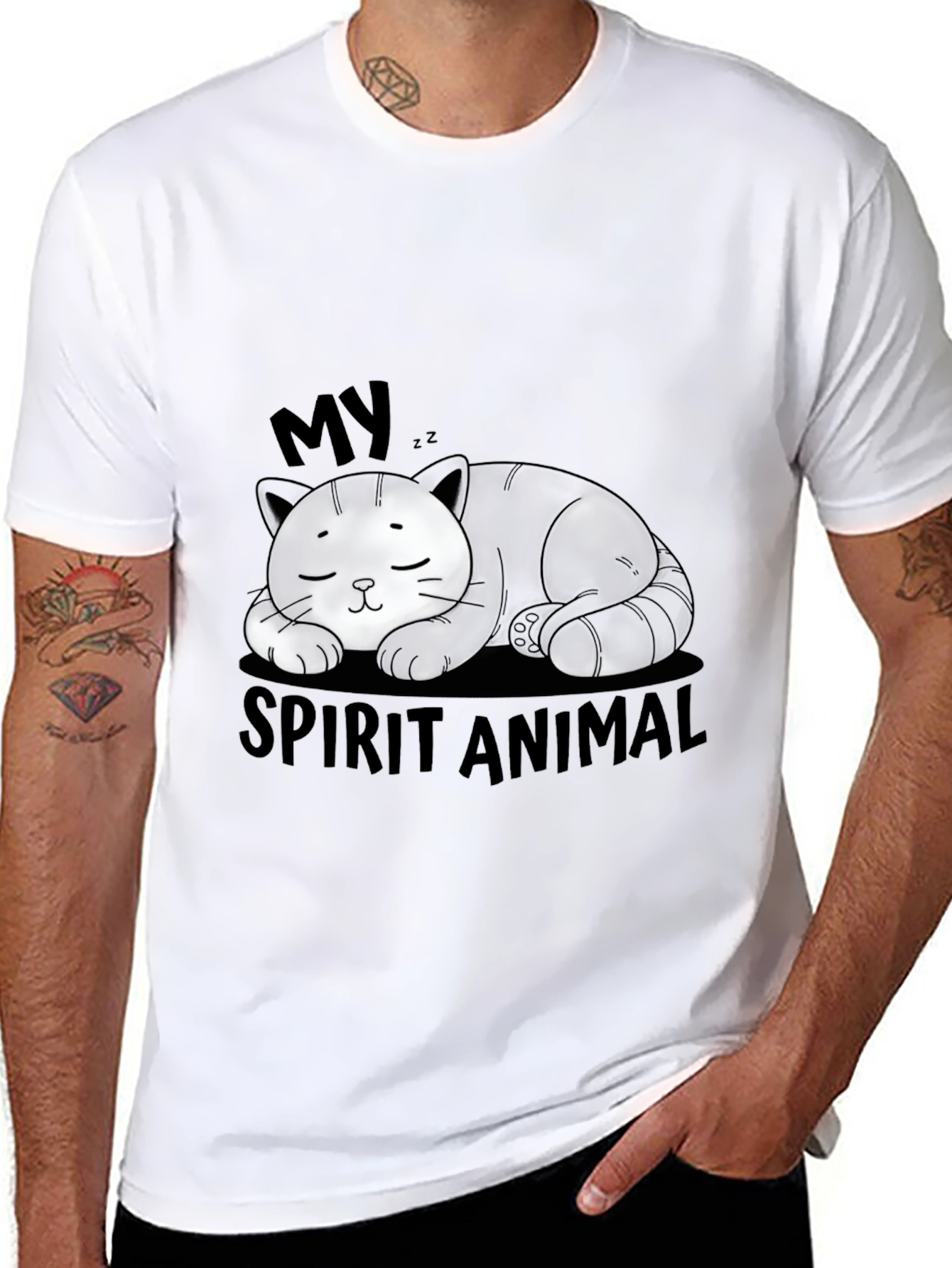 My Spirit Animal Sleeping Cat Graphic T-Shirt