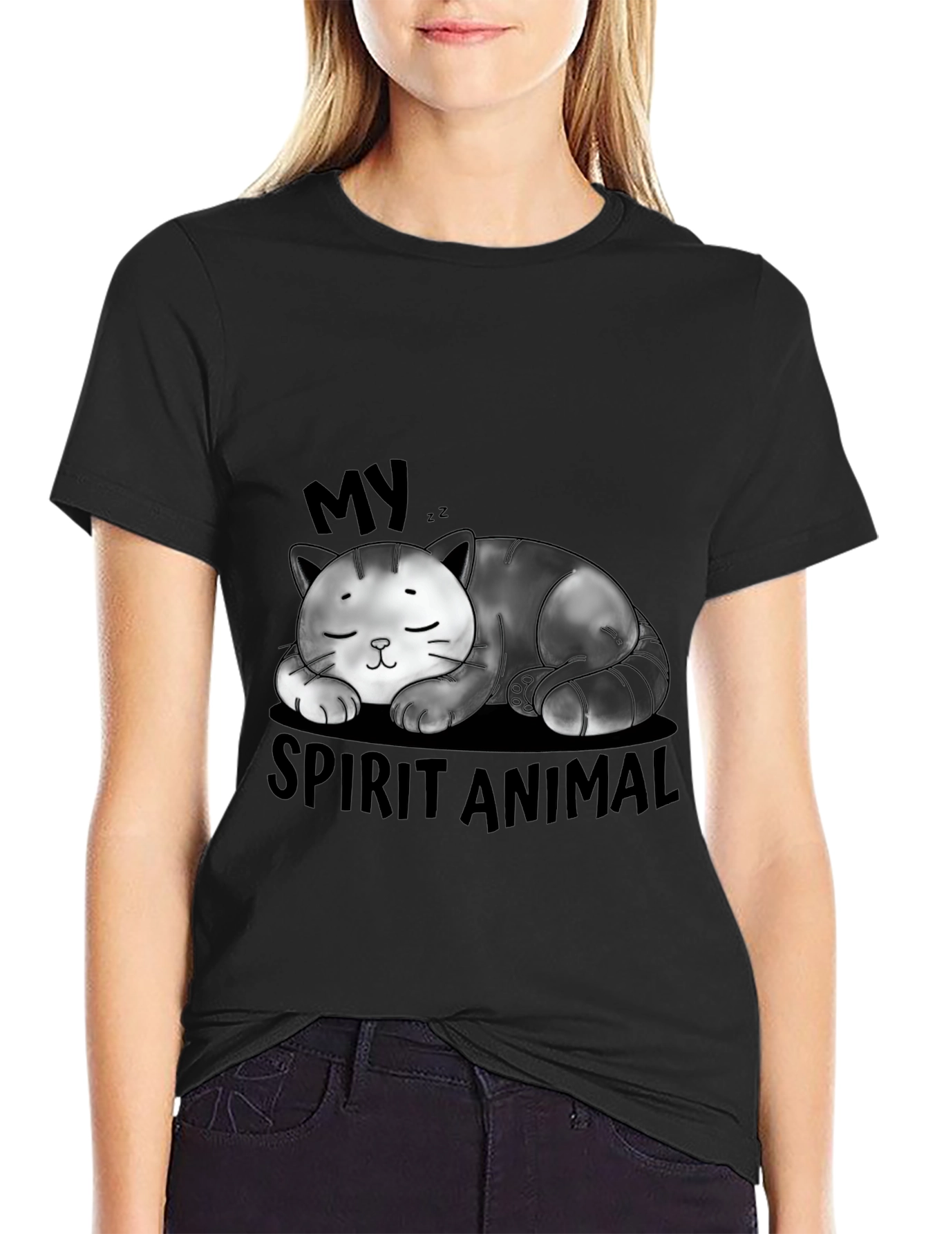 My Spirit Animal Sleeping Cat Graphic T-Shirt
