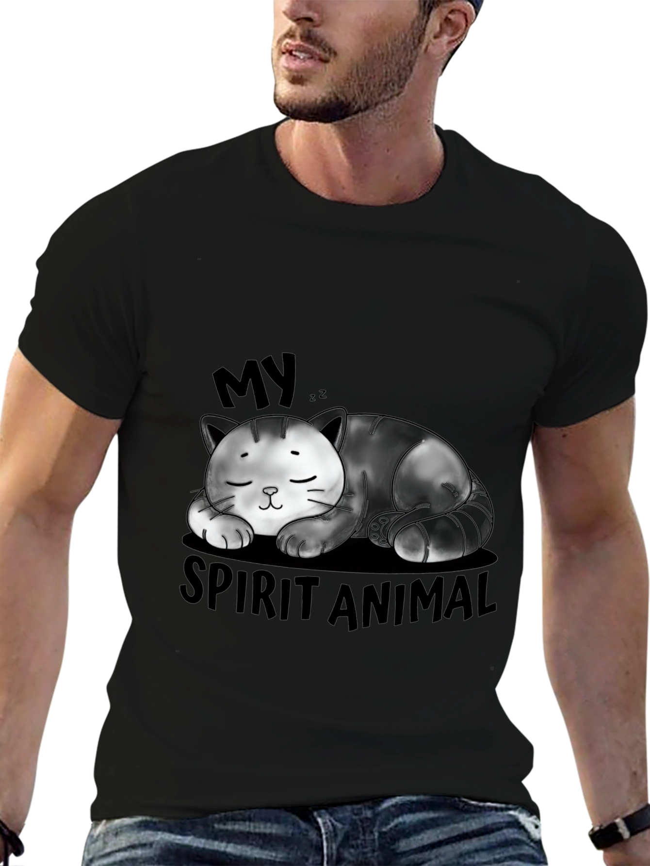My Spirit Animal Sleeping Cat Graphic T-Shirt