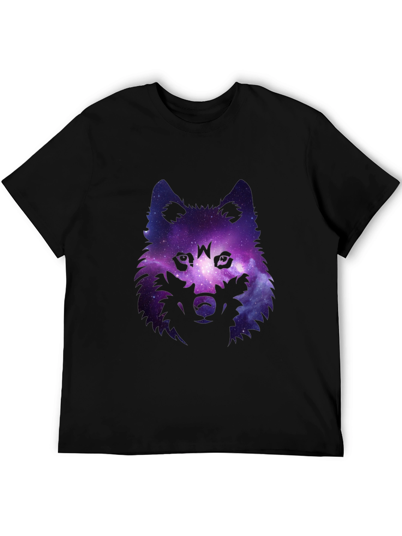 Galaxy Wolf Graphic Tee - Stylish Mens Black T-Shirt