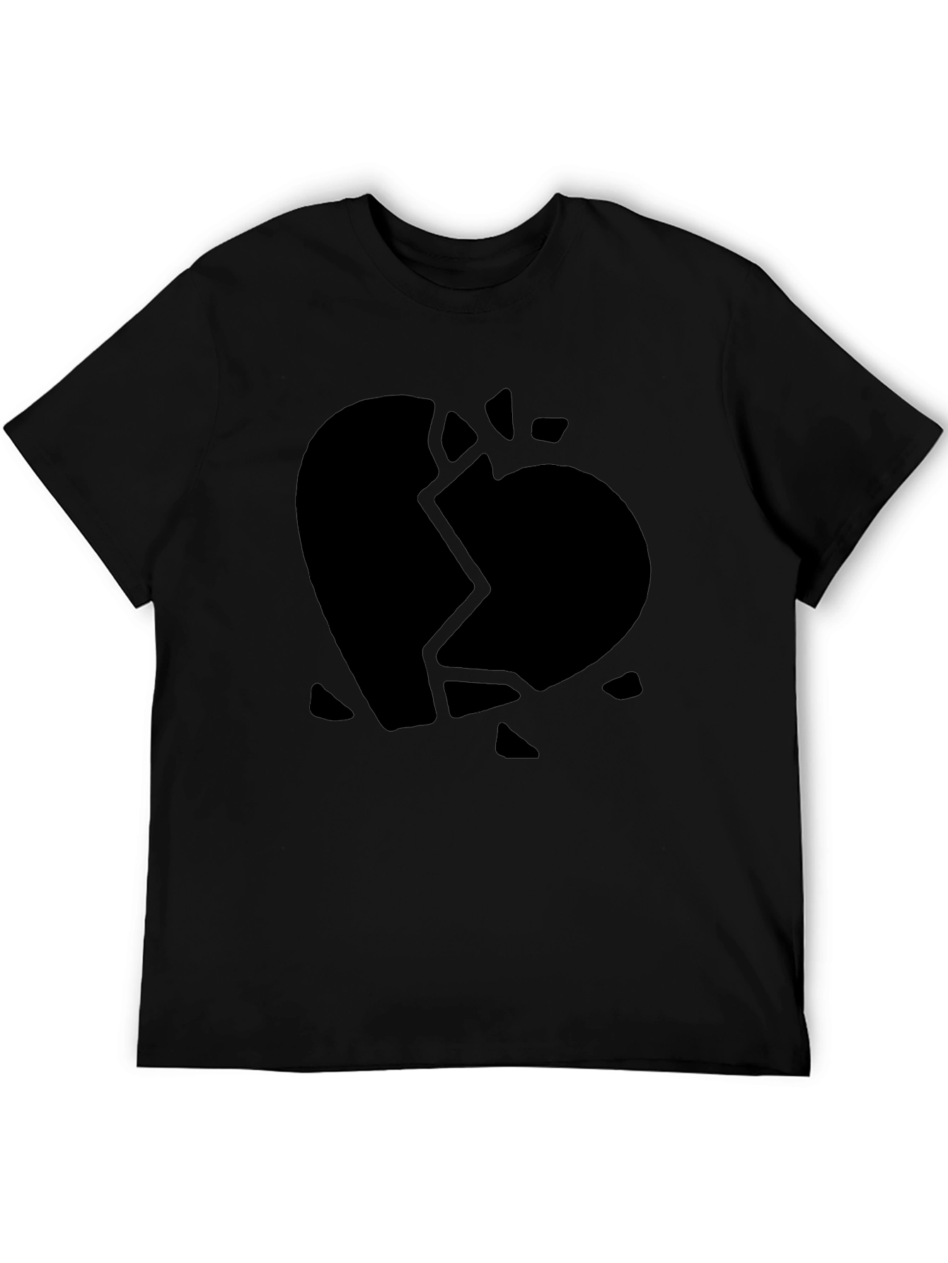 Broken Heart Graphic Black T-Shirt