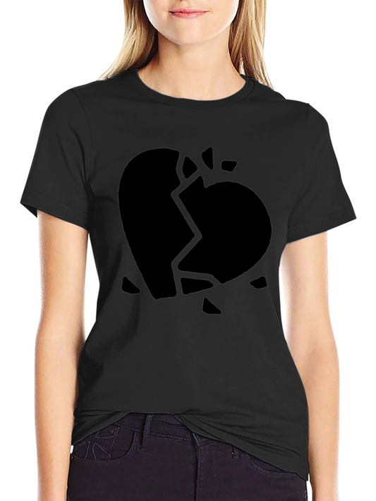 Broken Heart Graphic Black T-Shirt