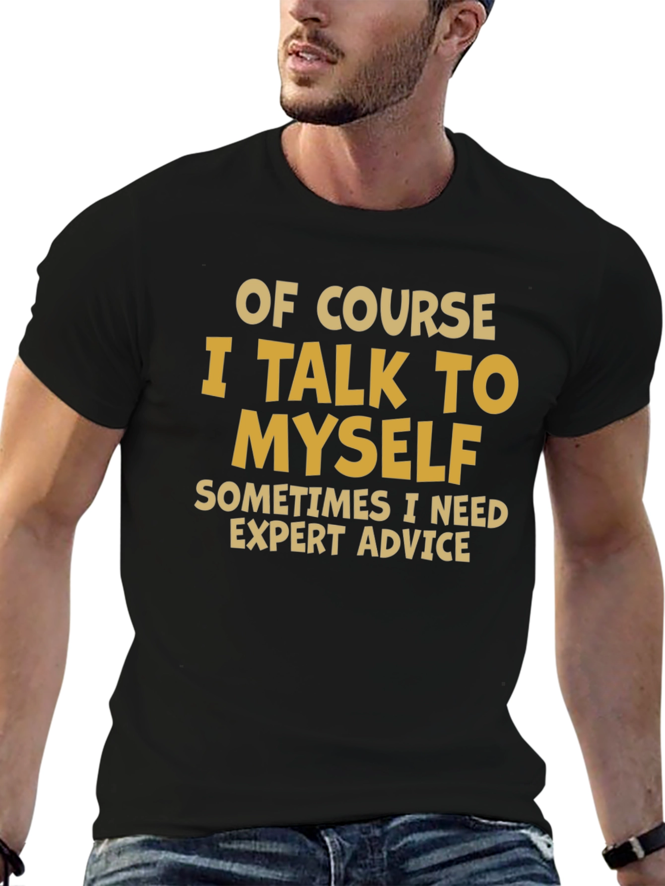 Funny I Talk to Myself Black T-Shirt