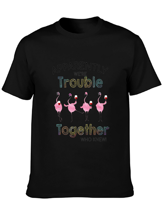 Funny Flamingo Trouble Together T-Shirt