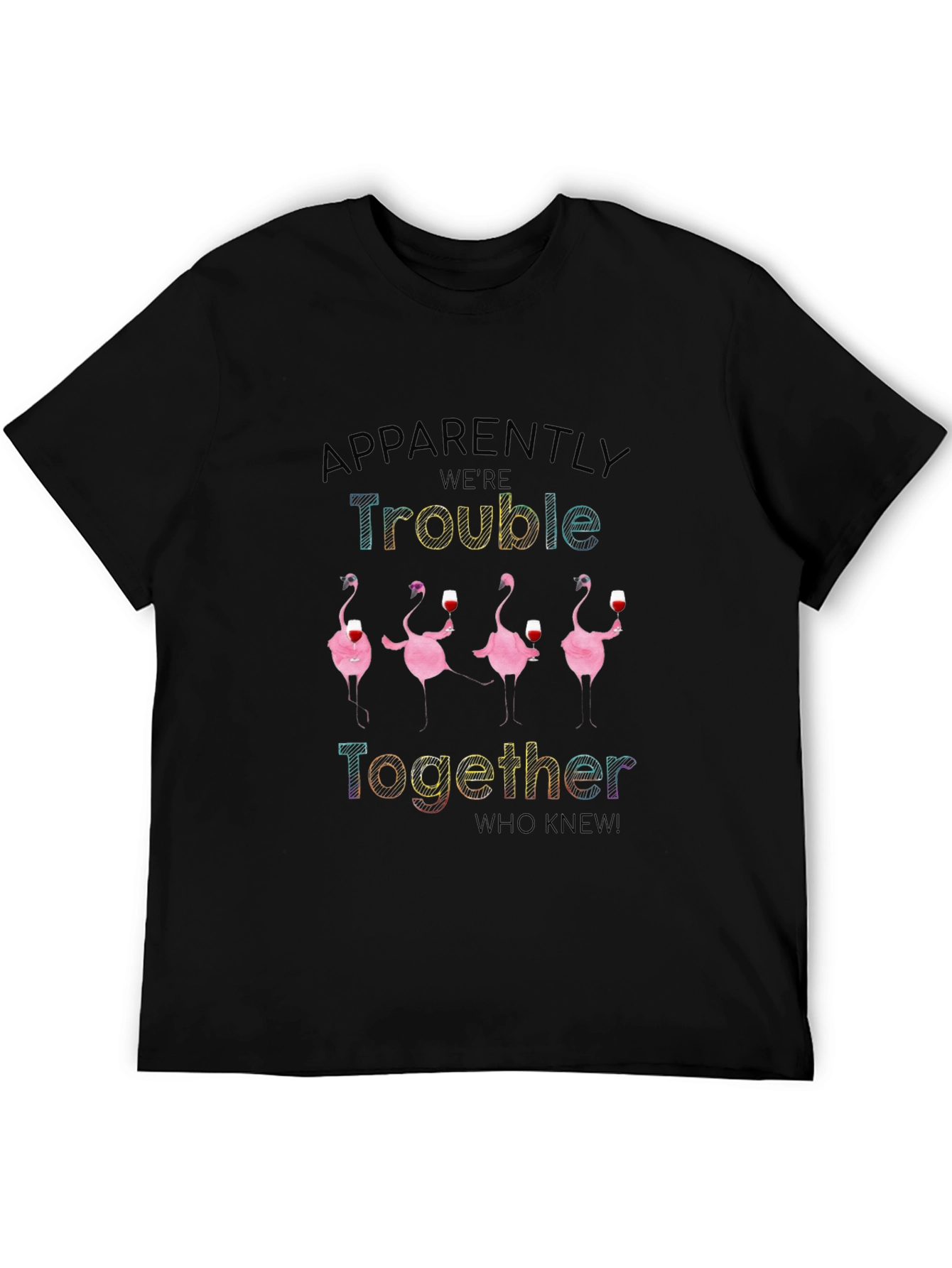 Funny Flamingo Trouble Together T-Shirt