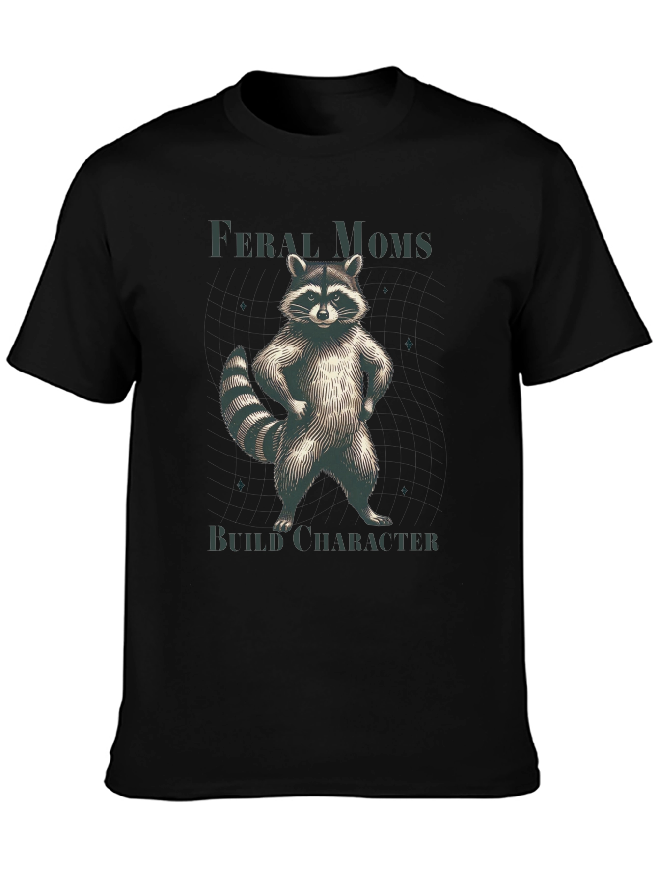 Feral Moms Build Character Raccoon T-Shirt