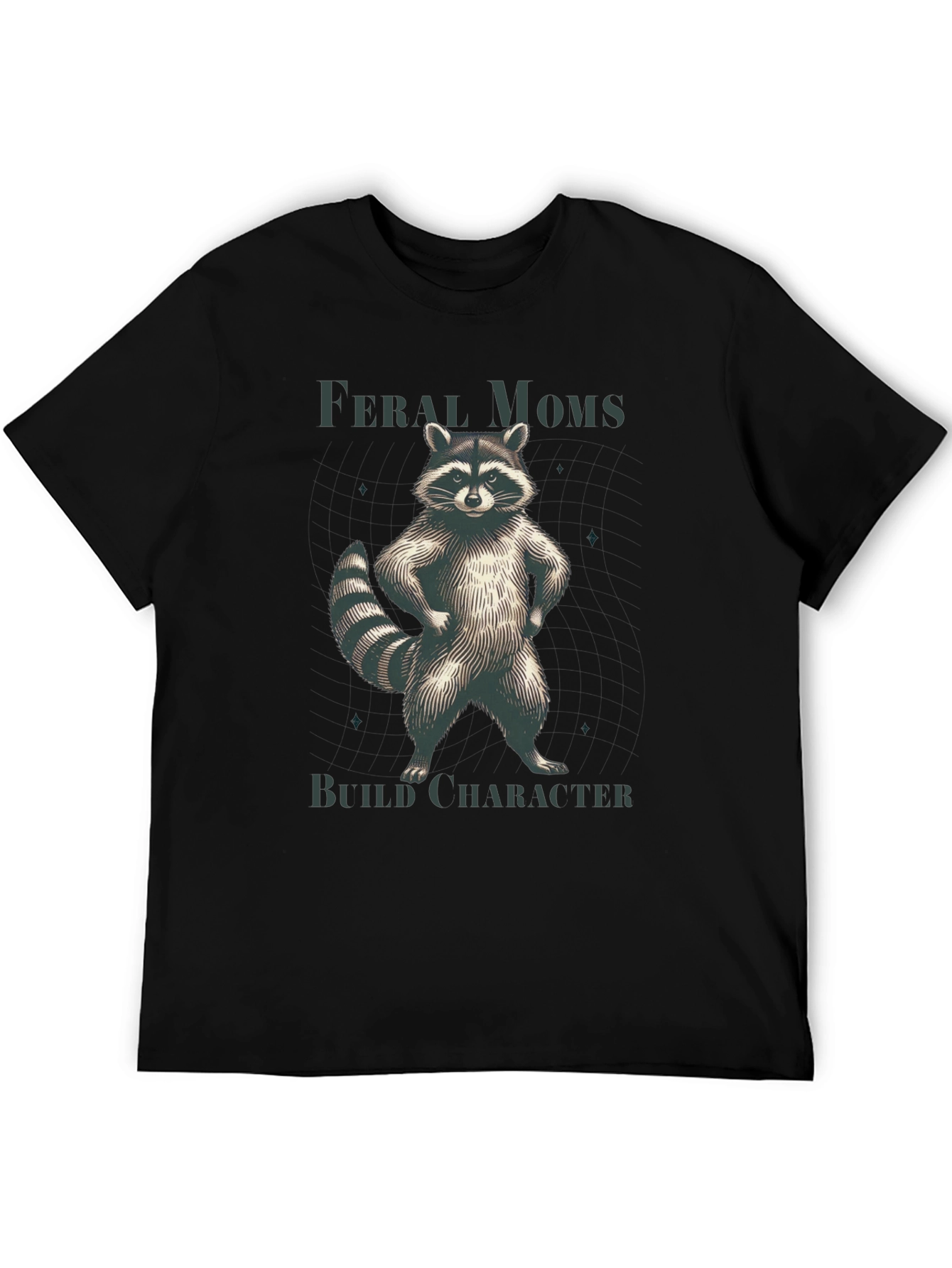 Feral Moms Build Character Raccoon T-Shirt