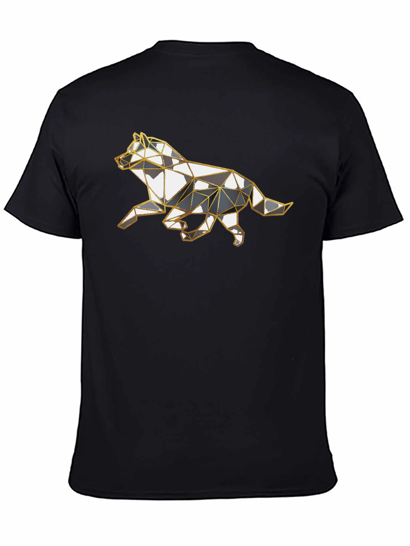 Geometric Wolf Graphic Tee - Stylish Animal Design