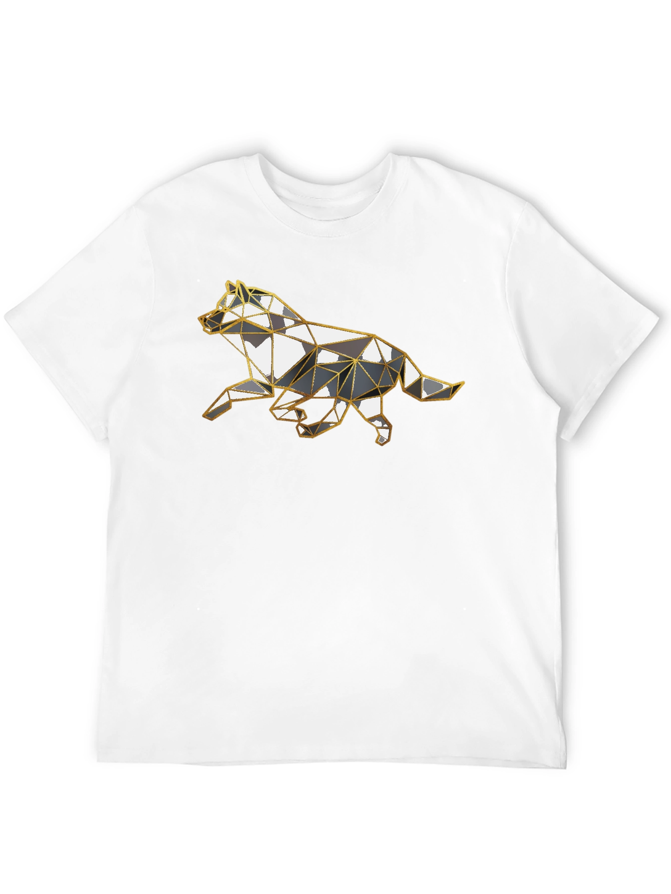 Geometric Wolf Graphic Tee - Stylish Animal Design