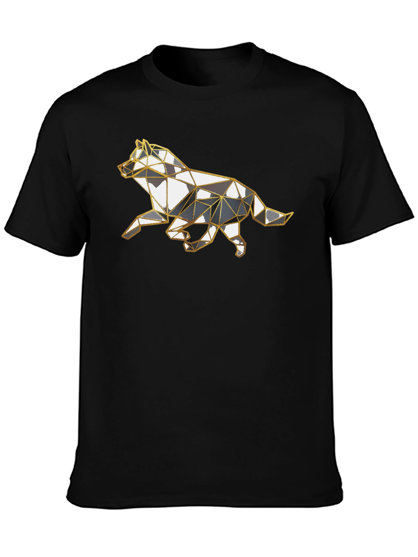 Geometric Wolf Graphic Tee - Stylish Animal Design