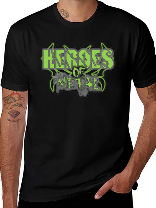 Heroes of Metal Graphic Print Black T-Shirt