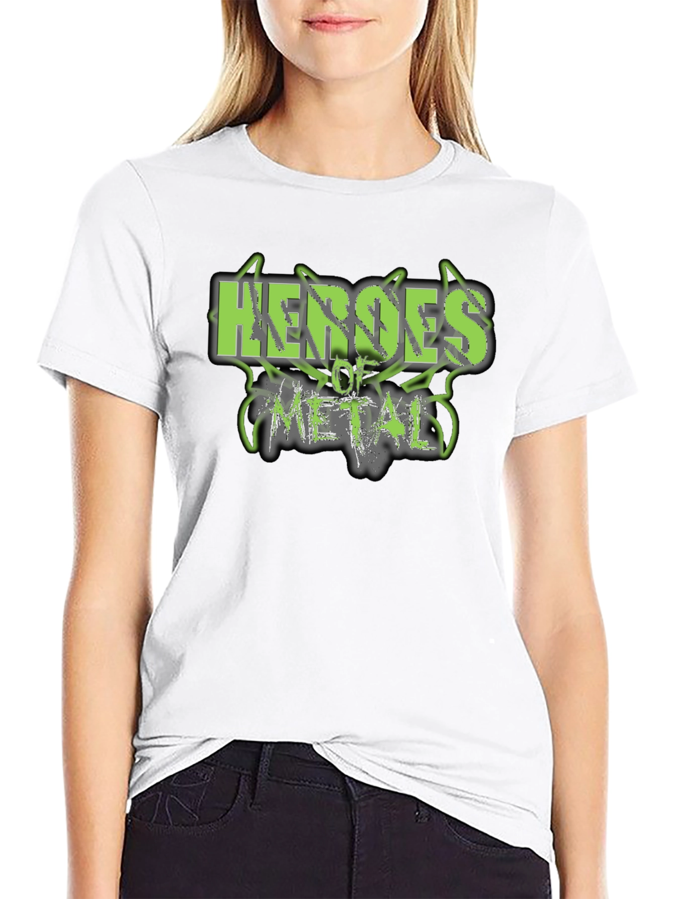 Heroes of Metal Graphic Print Black T-Shirt