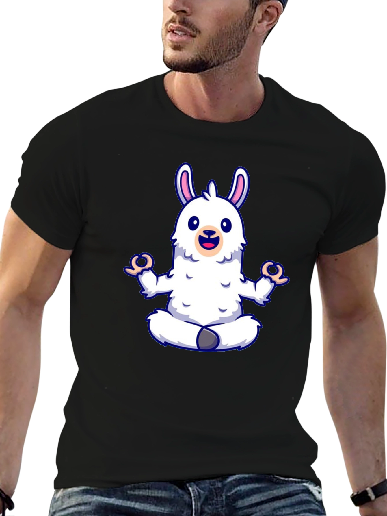 Llama Yoga Black T-Shirt