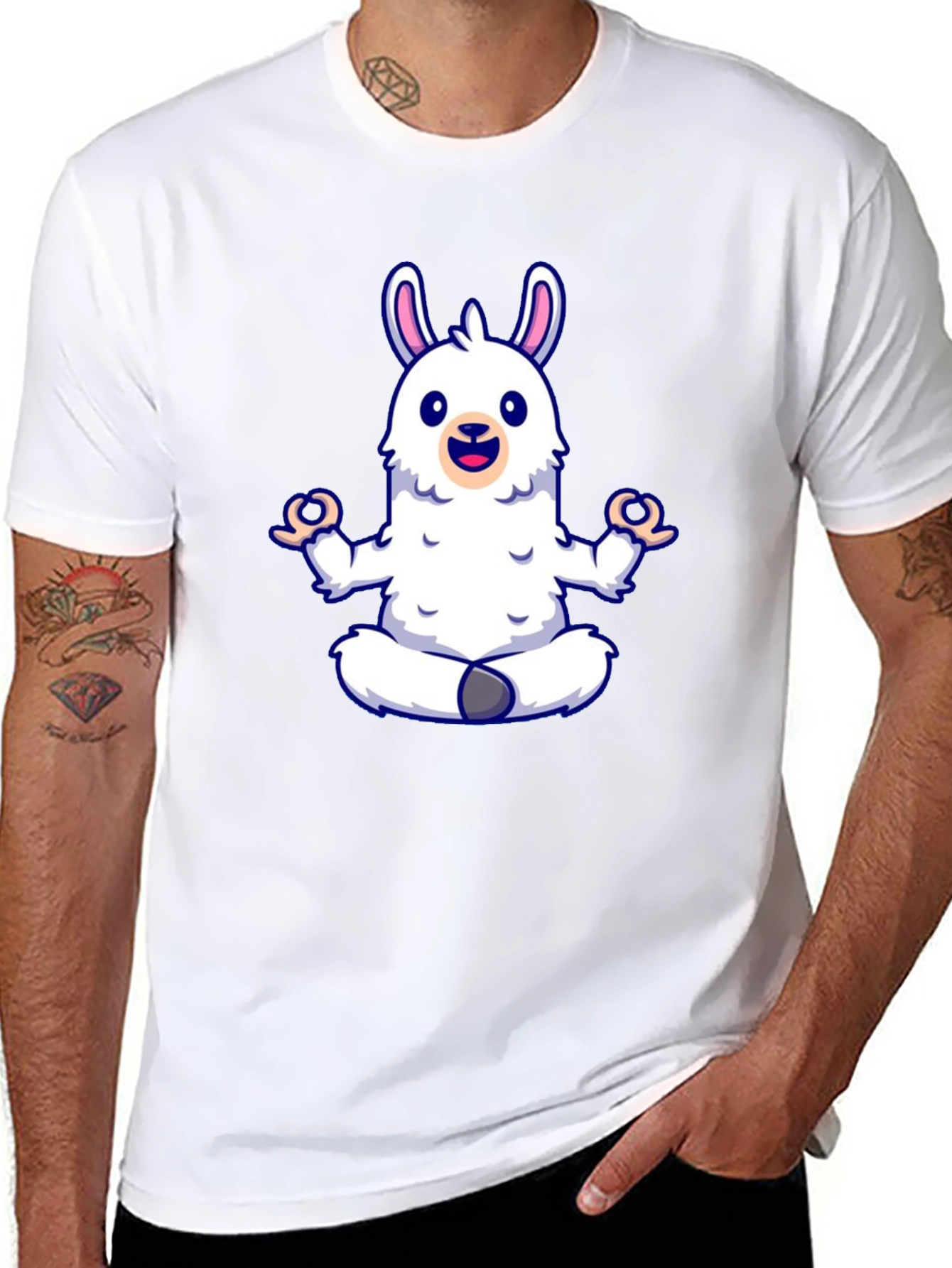 Llama Yoga Black T-Shirt