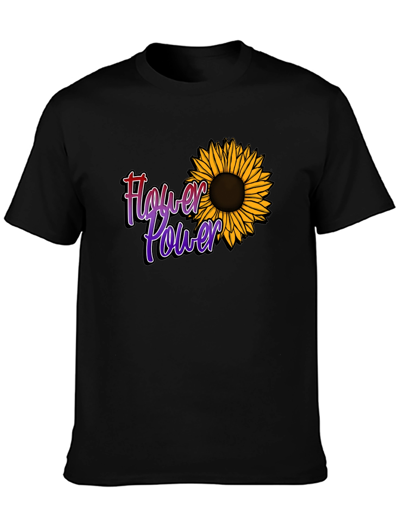 Flower Power Graphic Tee - Black