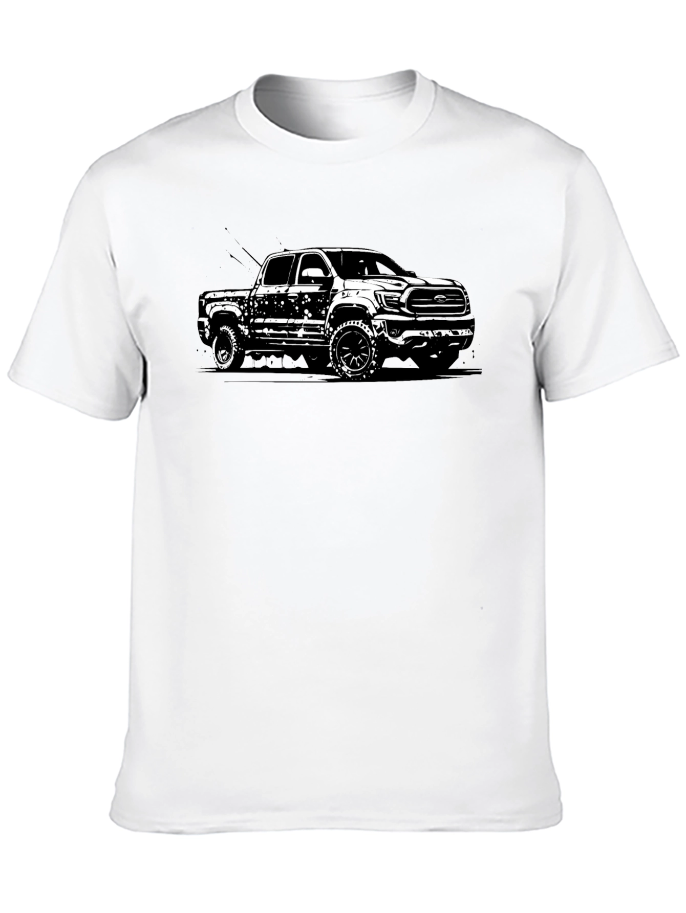 Truck Graphic Tee - Mens Black Cotton T-Shirt