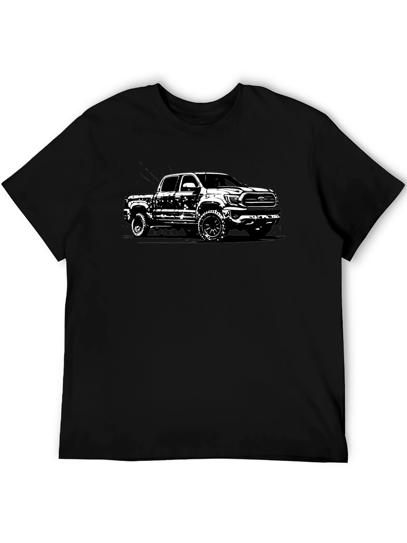 Truck Graphic Tee - Mens Black Cotton T-Shirt