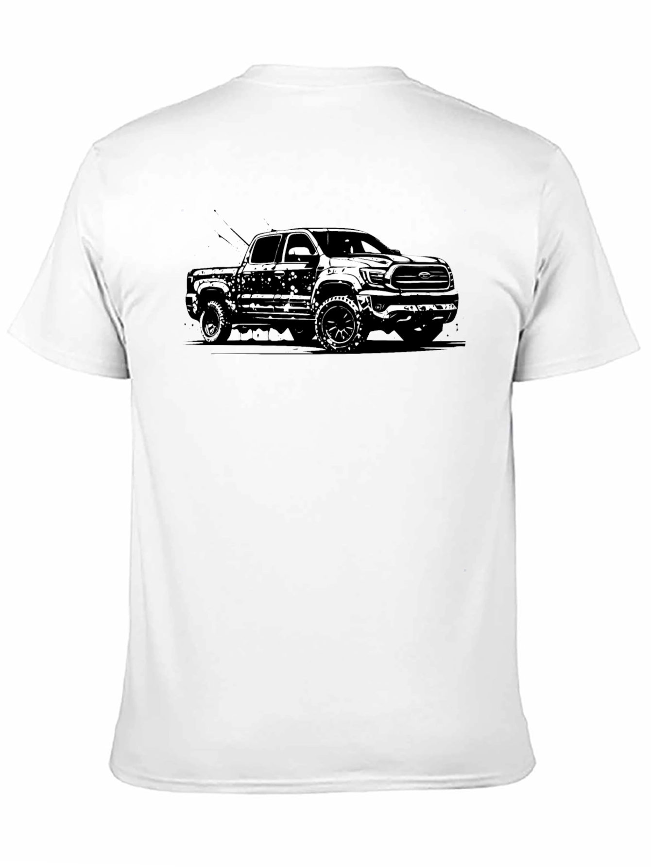 Truck Graphic Tee - Mens Black Cotton T-Shirt