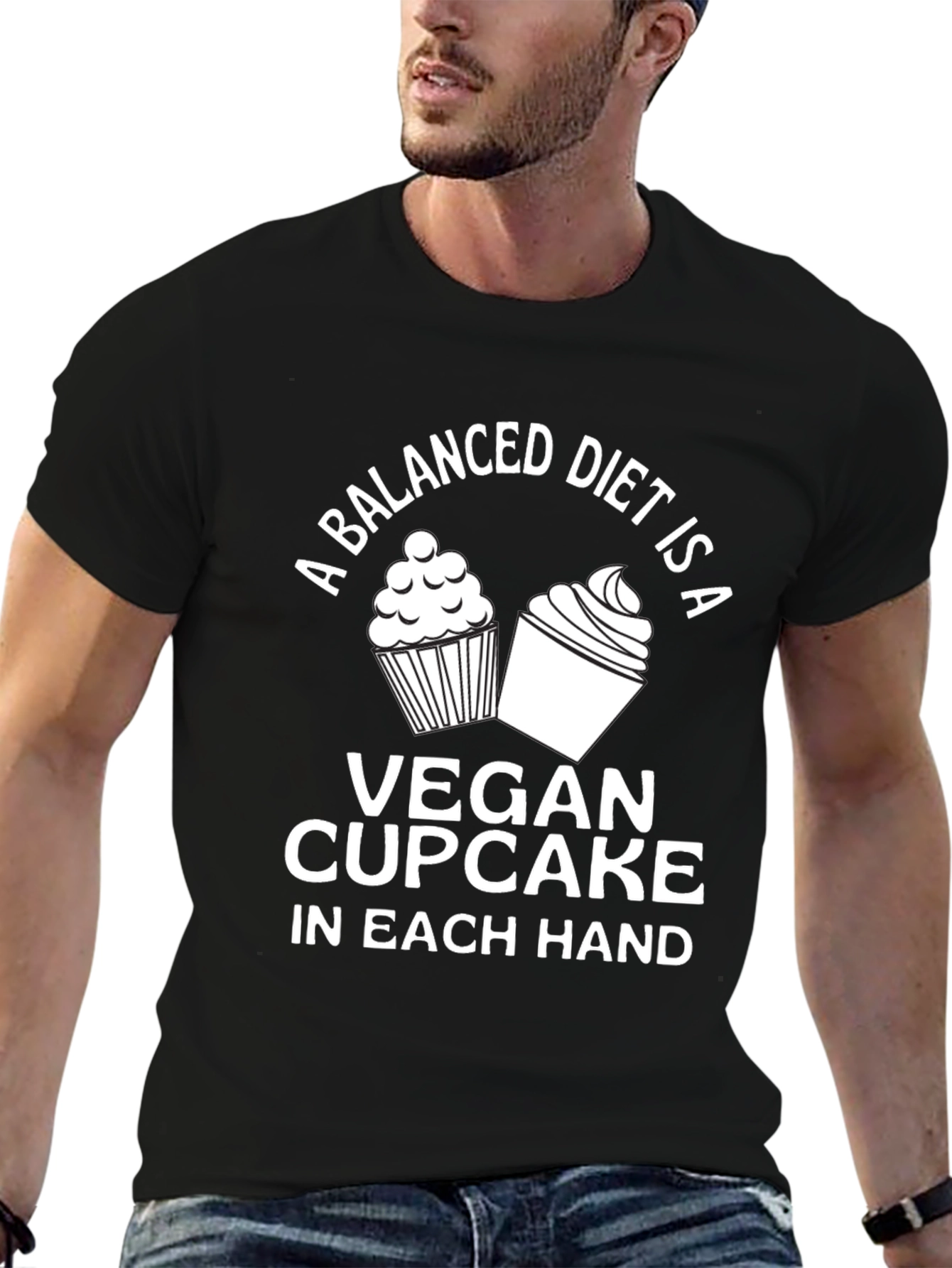 Vegan Cupcake T-Shirt - Balanced Diet Design
