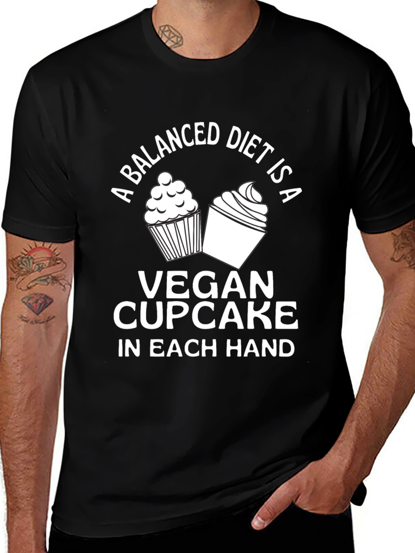 Vegan Cupcake T-Shirt - Balanced Diet Design