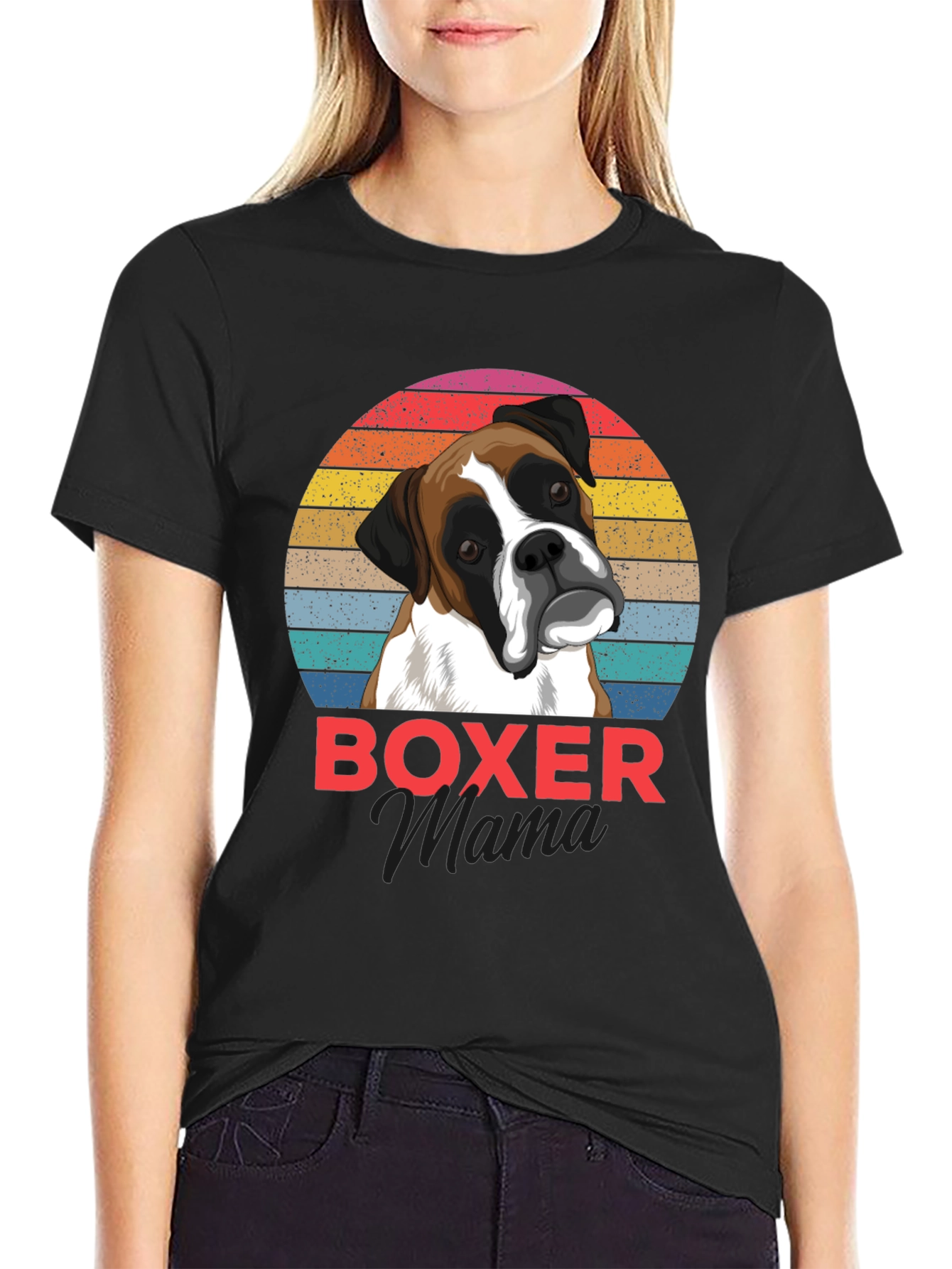 Boxer Mama Graphic Tee - Dog Lover Shirt