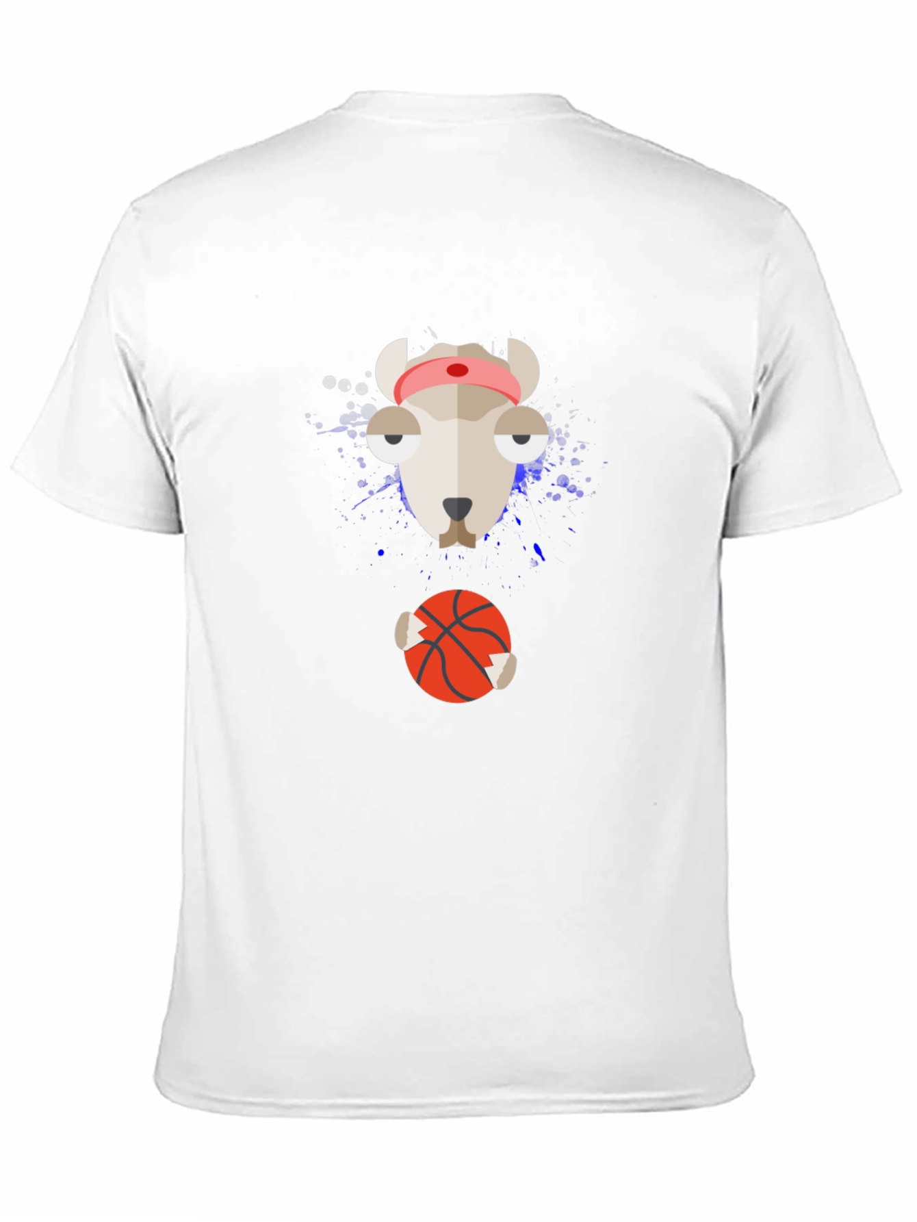 Funny Animal Basketball Graphic Tee - Black Cotton Shirt