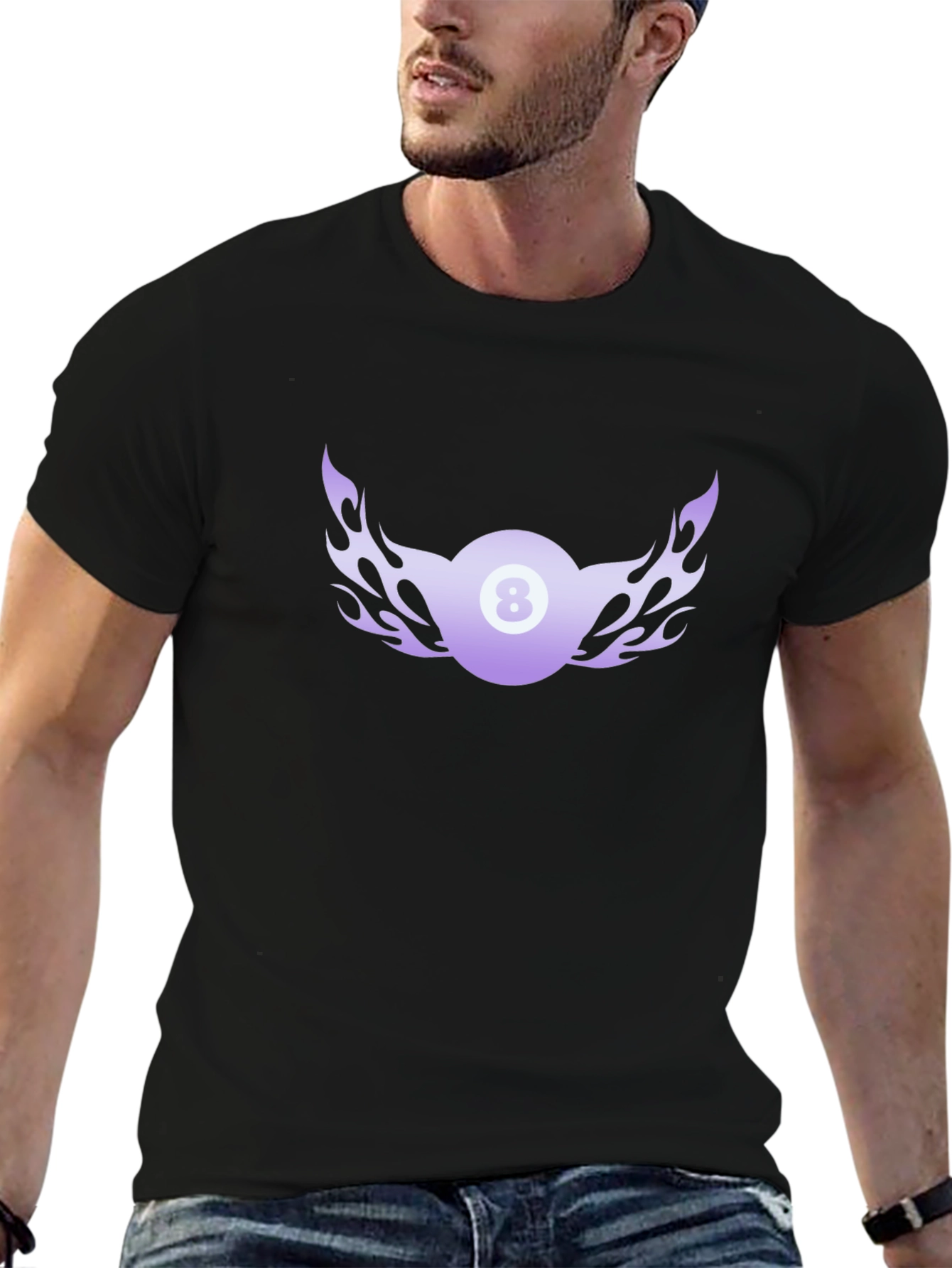 Flaming 8 Ball Graphic Tee - Cool Billiards Shirt
