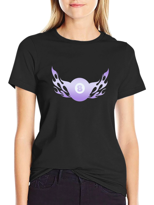 Flaming 8 Ball Graphic Tee - Cool Billiards Shirt