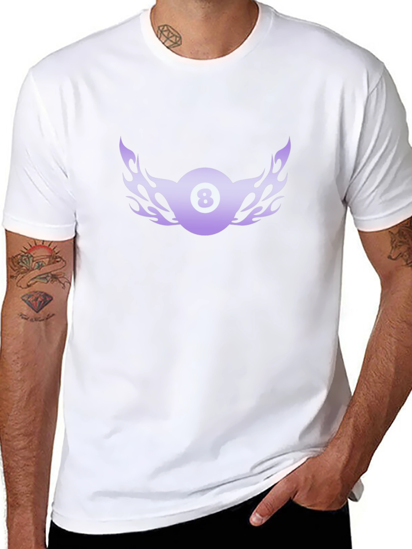 Flaming 8 Ball Graphic Tee - Cool Billiards Shirt